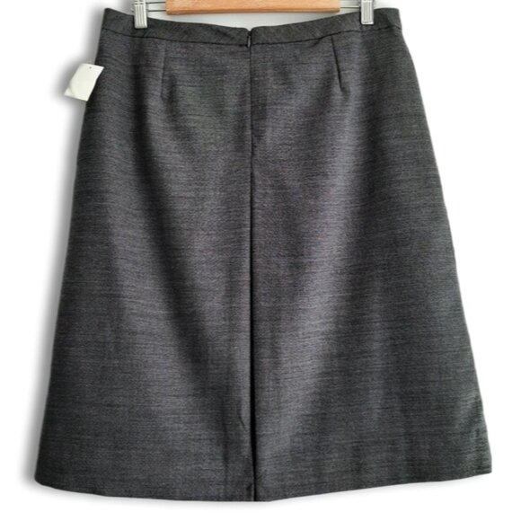GAP - NEW Wool Blend A-Line Knee Length Centre Box Pleat Skirt Gray Sz 8 - Picture 6 of 12